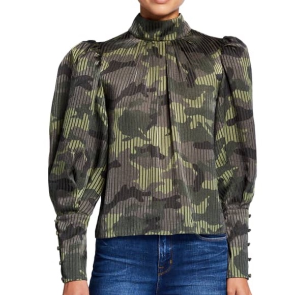 Alice + Olivia Winslet Camo Print Top - Picture 1 of 6